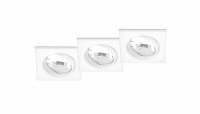 Inbouwarmatuur Jura vierkant geschikt voor GU10 (Trio, Wit, 3 stuks) LTR00037