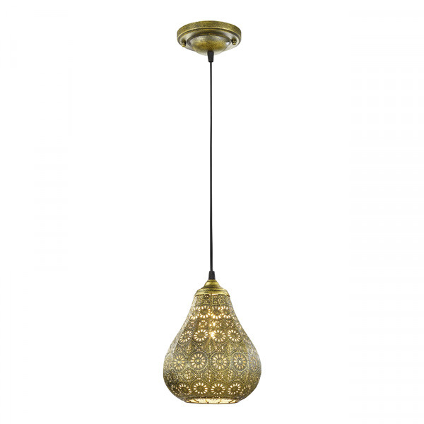 Trio Jasmin hanglamp oud brons, geschikt voor 1 x E14  LTR00179 - 1