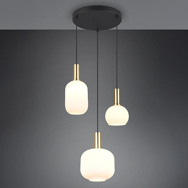 LED Hanglamp | Diva | Rond | Messing | 3 lampen | IP20 | Trio Lighting LTR00590 - 1