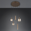 LED Hanglamp | Mataro 5 | Rond | Platinum Bruin | IP20 | Trio Lighting LTR00915 - 1