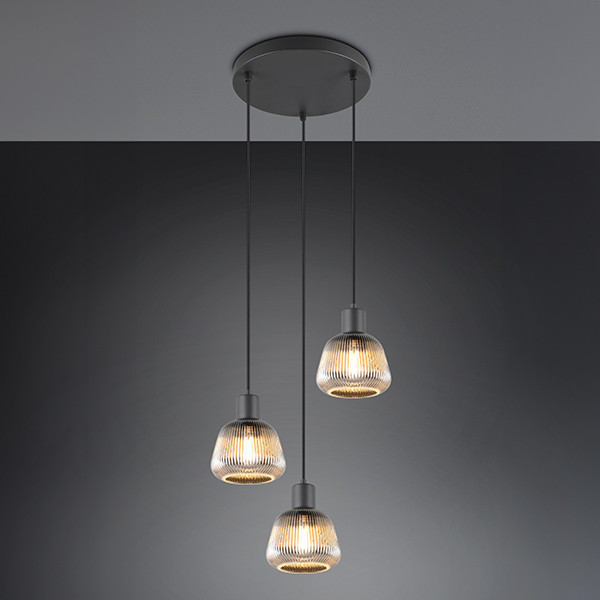 Trio LED Hanglamp | Tarifa | Rond | Zwart | IP20 | Trio Lighting  LTR00685 - 1