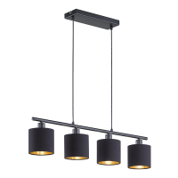 LED Hanglamp E14 | Tommy | Zwart-goud | Verstelbaar | IP20 | 4 stuks | Trio Lighting LTR00768