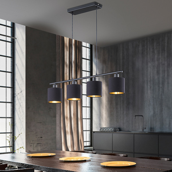 LED Hanglamp E14 | Tommy | Zwart-goud | Verstelbaar | IP20 | 4 stuks | Trio Lighting LTR00768 - 2