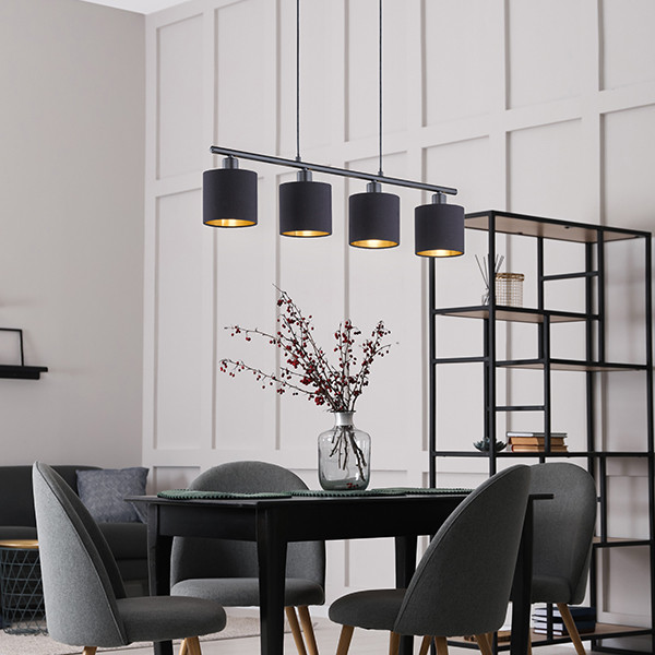 LED Hanglamp E14 | Tommy | Zwart-goud | Verstelbaar | IP20 | 4 stuks | Trio Lighting LTR00768 - 3