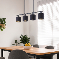 LED Hanglamp E14 | Tommy | Zwart-goud | Verstelbaar | IP20 | 4 stuks | Trio Lighting LTR00768
