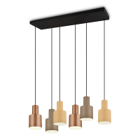 LED Hanglamp E27 | Agudo | Champagne mix | Verstelbaar | IP20 | 6 stuks | Trio Lighting LTR00752