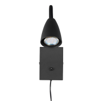 LED Klemlamp GU10 | Wanda | Rond | Zwart | IP20 | Schakelaar | Trio Lighting LTR00761