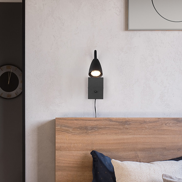 LED Klemlamp GU10 | Wanda | Rond | Zwart | IP20 | Schakelaar | Trio Lighting LTR00761 - 5