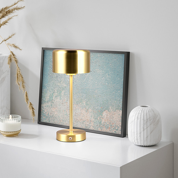 LED Oplaadbare tafellamp | Jeff | 3000K | Dimbaar | IP20 | Messing | Trio Lighting LTR00782 - 5