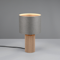 Trio LED Tafellamp | Canio | Rond | Grijs, hout | IP20 | Trio Lighting  LTR00580