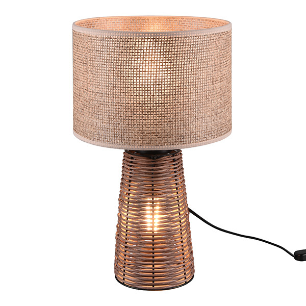 LED Tafellamp E27 | Straw | Rond | Bruin | IP20 | Trio Lighting LTR00788 - 1