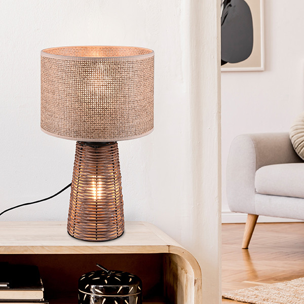 LED Tafellamp E27 | Straw | Rond | Bruin | IP20 | Trio Lighting LTR00788 - 4