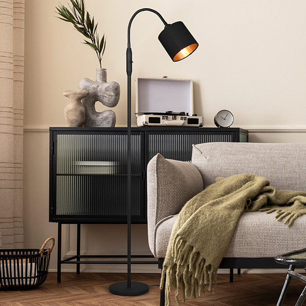 LED Vloerlamp E14 | Tommy | Rond | Zwart-goud | IP20 | 1 spot | Trio Lighting LTR00771 - 3