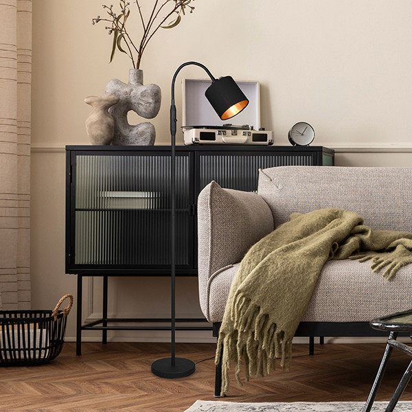 LED Vloerlamp E14 | Tommy | Rond | Zwart-goud | IP20 | 1 spot | Trio Lighting LTR00771 - 4