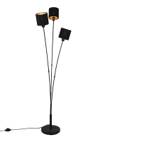LED Vloerlamp E14 | Tommy | Rond | Zwart-goud | IP20 | 4 spots | Trio Lighting LTR00770