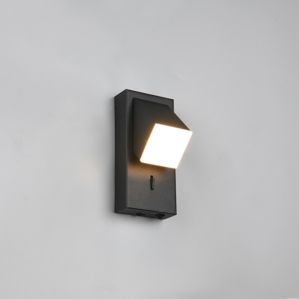 Trio LED Wandlamp | Raglan | Rechthoek | 3000K | Zwart | IP20 | 3.8W | Trio Lighting  LTR00649 - 1