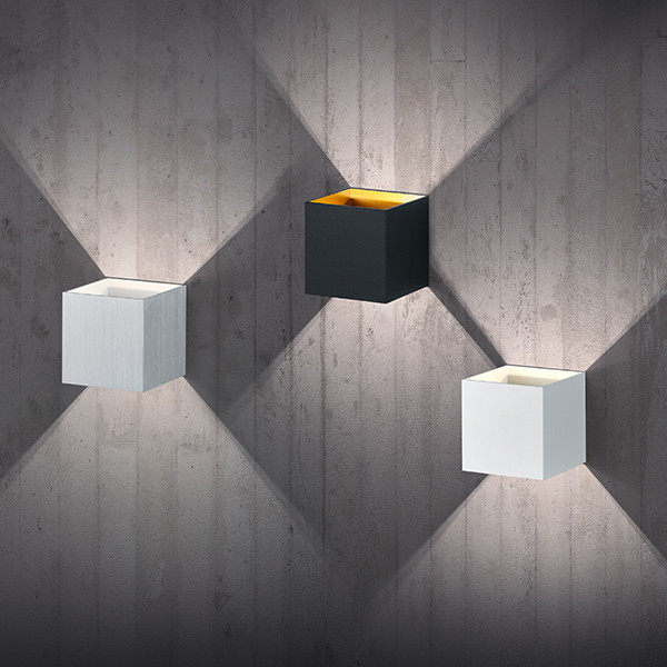 LED Wandlamp | Up & Down | Louis | Vierkant | Zwart-goud | 3000K | IP20 | Trio Lighting LTR00757 - 3