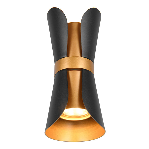LED Wandlamp GU10 | Coat | Up & Down | Zwart-goud | IP20 | Trio Lighting LTR00759 - 4