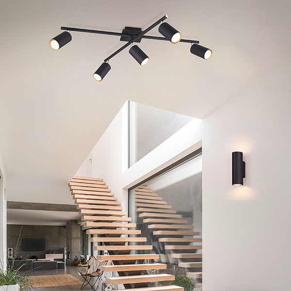 LED Wandlamp GU10 | Marley | Up & Down | Zwart | IP20 | Trio Lighting LTR00765 - 5