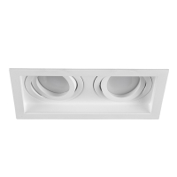 Led inbouwspot | Rechthoek | Kenai | Wit | 2x GU10 | Ø 165mm | IP20 LTR00870