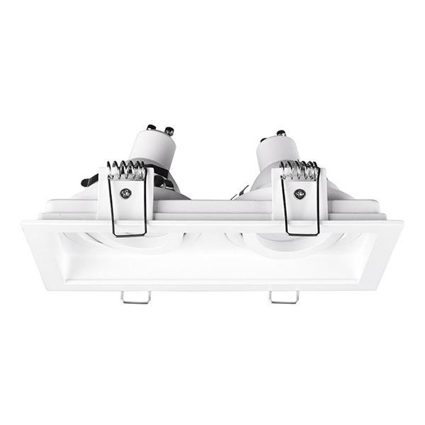 Led inbouwspot | Rechthoek | Kenai | Wit | 2x GU10 | Ø 165mm | IP20 LTR00870 - 2