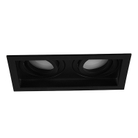 Led inbouwspot | Rechthoek | Kenai | Zwart | 2x GU10 | Ø 165mm | IP20 LTR00871