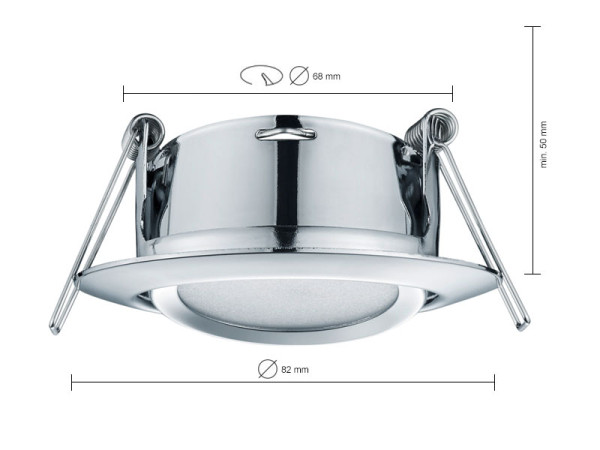 Trio Led inbouwspot | Rond | Rila | Chroom | Ø 68mm | 5W  LTR00061 - 2