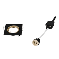 Led inbouwspot | Vierkant | Jura | Zwart/Goud | GU10 | Ø 68mm | IP20 LTR00862