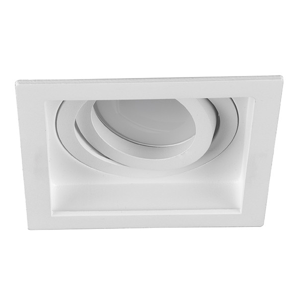 Led inbouwspot | Vierkant | Kenai | Wit | GU10 | Ø 85mm | IP20 LTR00868 - 1