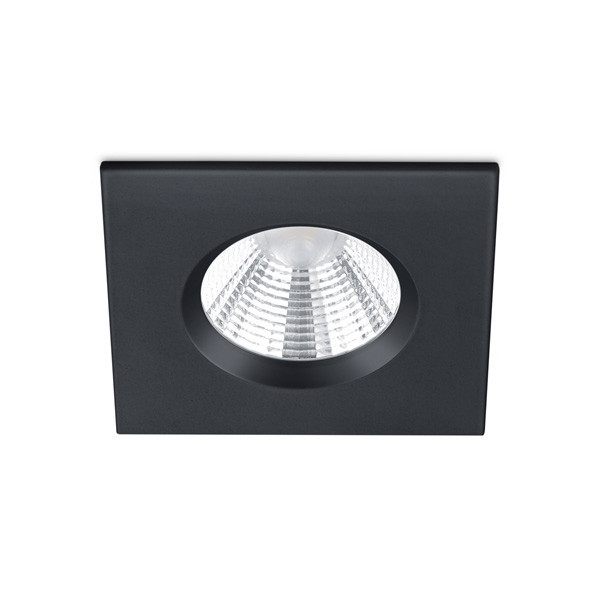 Trio Led inbouwspot | Vierkant | Zagros | Zwart | Dimbaar | Ø 72mm | IP65 | 5.5W  LTR00212 - 1