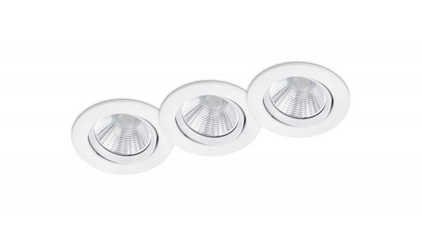 Trio Led inbouwspot Pamir rond dimbaar 5,5W (Trio, Mat wit, 3 stuks)  LTR00069 - 1