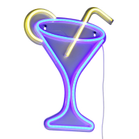 Neon Wandlamp Cocktail | Blauw | 5W  | Trio Lighting LTR00801