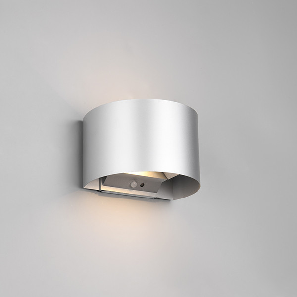 Oplaadbare wandlamp met beweging & schemersensor | Talent | Rond | 3000K | IP44 | Titaan | Trio Lighting LTR00471 - 1