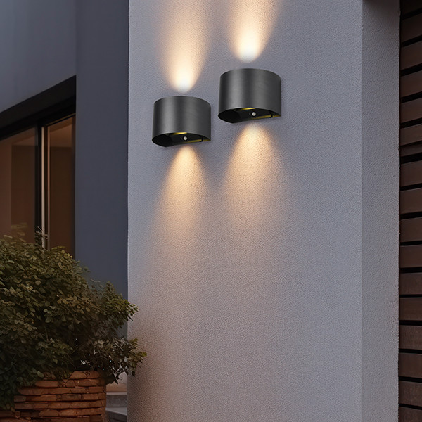 Oplaadbare wandlamp met beweging & schemersensor | Talent | Rond | 3000K | IP44 | Zwart | Trio Lighting LTR00411 - 6