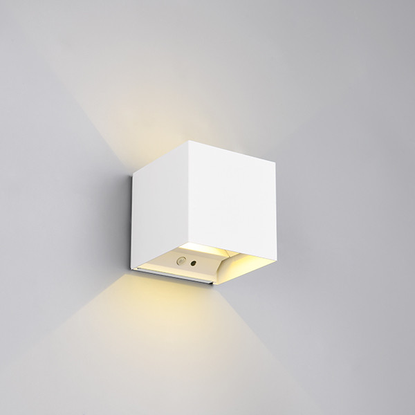 Oplaadbare wandlamp met beweging & schemersensor | Talent | Vierkant | 3000K | IP44 | Wit | Trio Lighting LTR00414 - 1