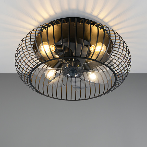 Plafondventilator E27 | Johanna | Ø 61 cm | Zwart | Trio Lighting LTR00736 - 1
