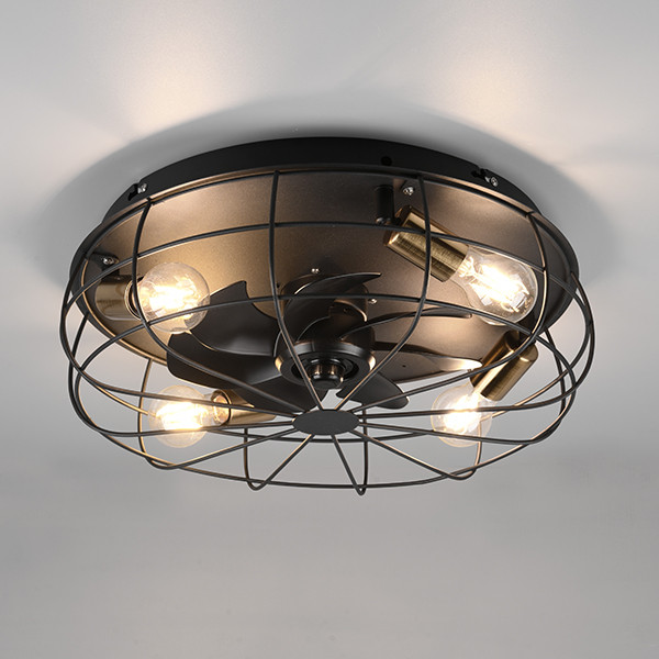 Trio Plafondventilator E27 | Trondheim | Ø 48.5 cm | Zwart | Trio Lighting  LTR00730 - 1