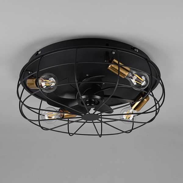 Trio Plafondventilator E27 | Trondheim | Ø 48.5 cm | Zwart | Trio Lighting  LTR00730 - 2