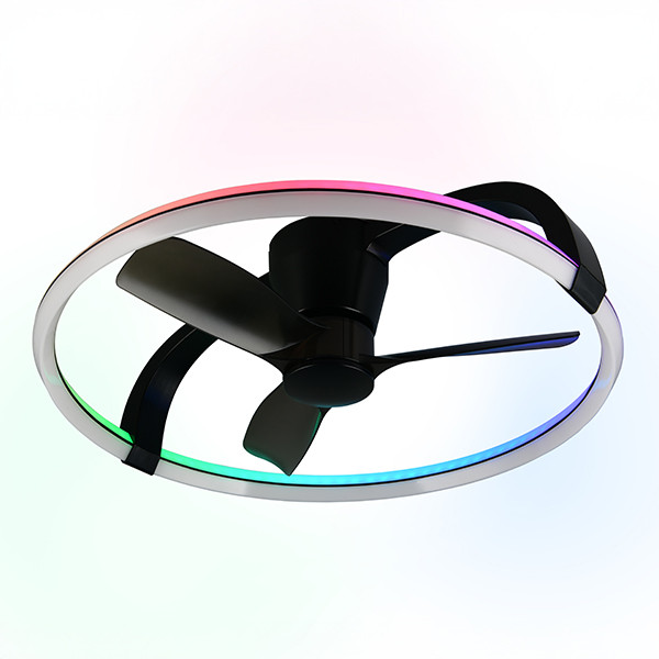 Plafondventilator met LED | Stockholm | Ø 73.5 cm | Zwart | Trio Lighting LTR00738 - 1