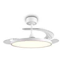 Plafondventilator met LED lamp | Kasfjord | Ø 106.5 cm | 2700-6500K | Inklapbare bladen | Wit | 30W | Trio Lighting LTR00858