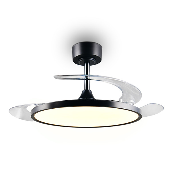 Plafondventilator met LED lamp | Kasfjord | Ø 106 cm | 2700-6500K | Inklapbare bladen | Zwart | 30W | Trio Lighting LTR00857 - 1
