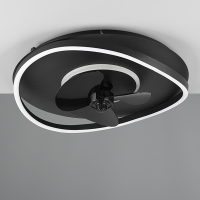 Trio Plafondventilator met LED lamp | Sortland | Ø 50 cm | 2700-6500K | Zwart | 30W | Trio Lighting  LTR00715