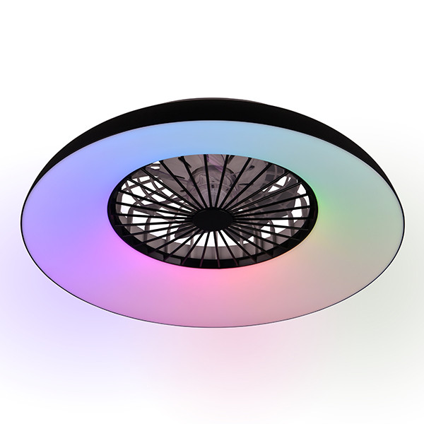 Plafondventilator met LED lamp | Svaerholt | Ø 60 cm | 2700-6500K + RGB | Zwart | 34W | Trio Lighting LTR00852 - 1