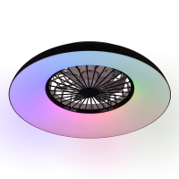 Plafondventilator met LED lamp | Svaerholt | Ø 60 cm | 2700-6500K + RGB | Zwart | 34W | Trio Lighting LTR00852