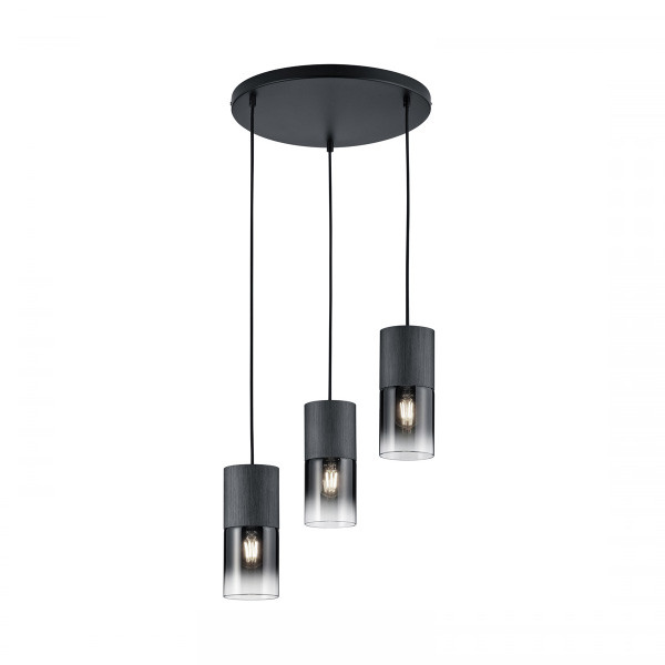 Trio Robin hanglamp zwart, geschikt voor 3 x E27  LTR00134 - 1