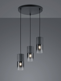 Trio Robin hanglamp zwart, geschikt voor 3 x E27 LTR00134