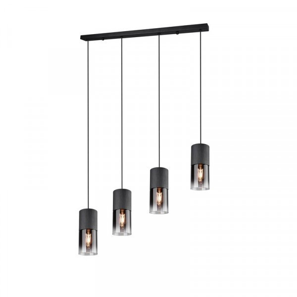 Trio Robin hanglamp zwart, geschikt voor 4 x E27  LTR00135 - 1