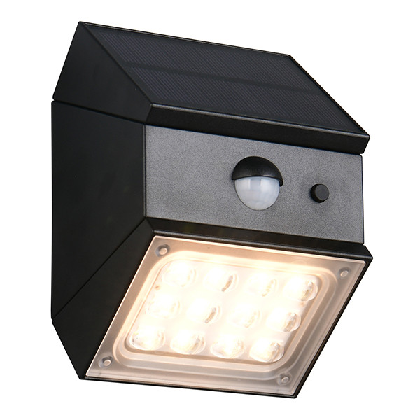 Solar wandlamp met sensor | Talca | Zwart | 3000+4000+6000K | 2.5W | IP65 | Trio Lighting LTR00830 - 1