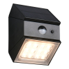 Solar wandlamp met sensor | Talca | Zwart | 3000+4000+6000K | 2.5W | IP65 | Trio Lighting LTR00830 - 1