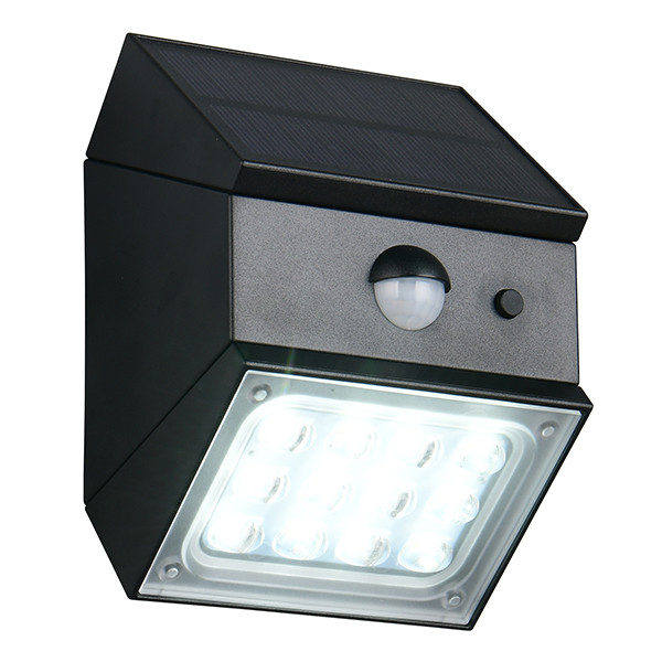 Solar wandlamp met sensor | Talca | Zwart | 3000+4000+6000K | 2.5W | IP65 | Trio Lighting LTR00830 - 2